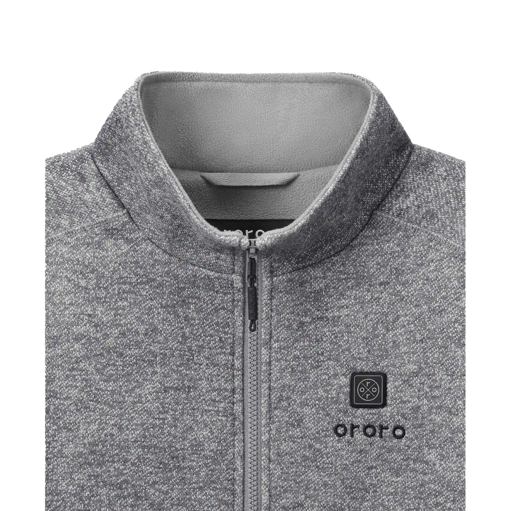 Ororo Men's Grey Heated Full-Zip Fleece Jacket