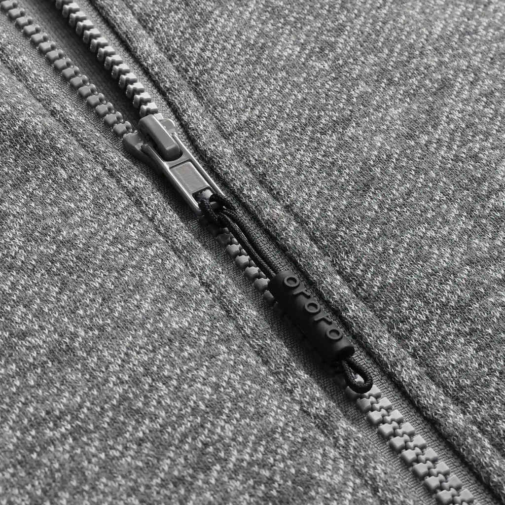 Ororo Men's Grey Heated Full-Zip Fleece Jacket