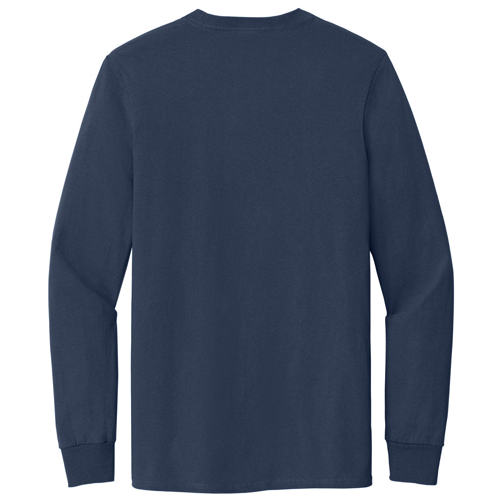 Port & Company Men's Navy Tall Long Sleeve Essential Pocket Tee