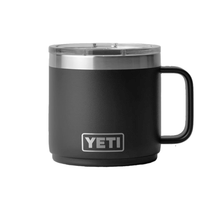 Quick Ship YETI Black Rambler 14 oz Stackable Mug