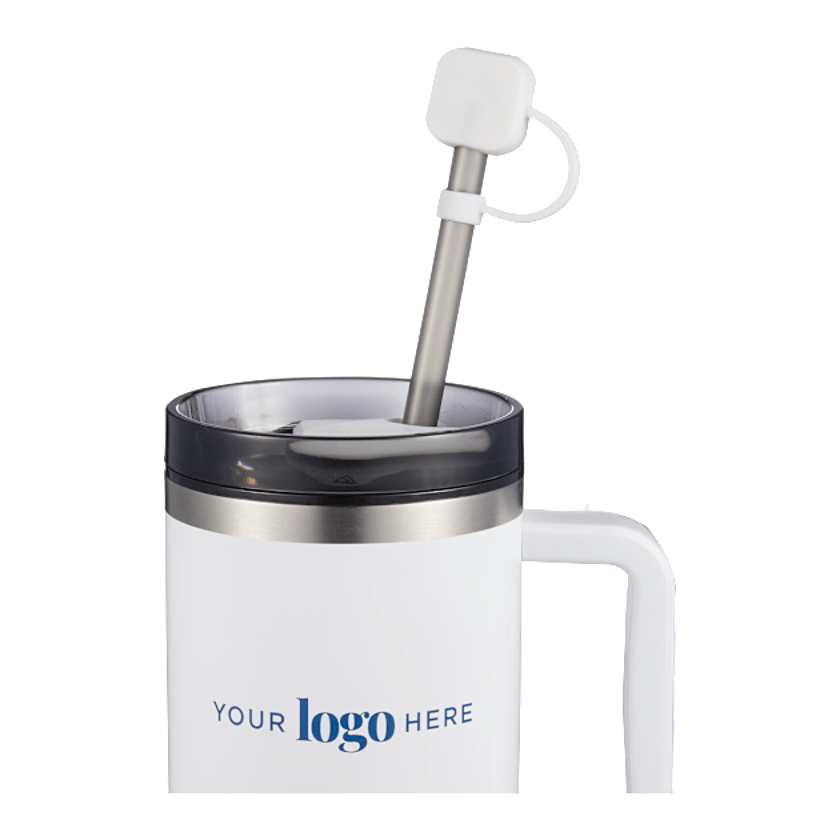 Bullet White Silicone Straw Cap