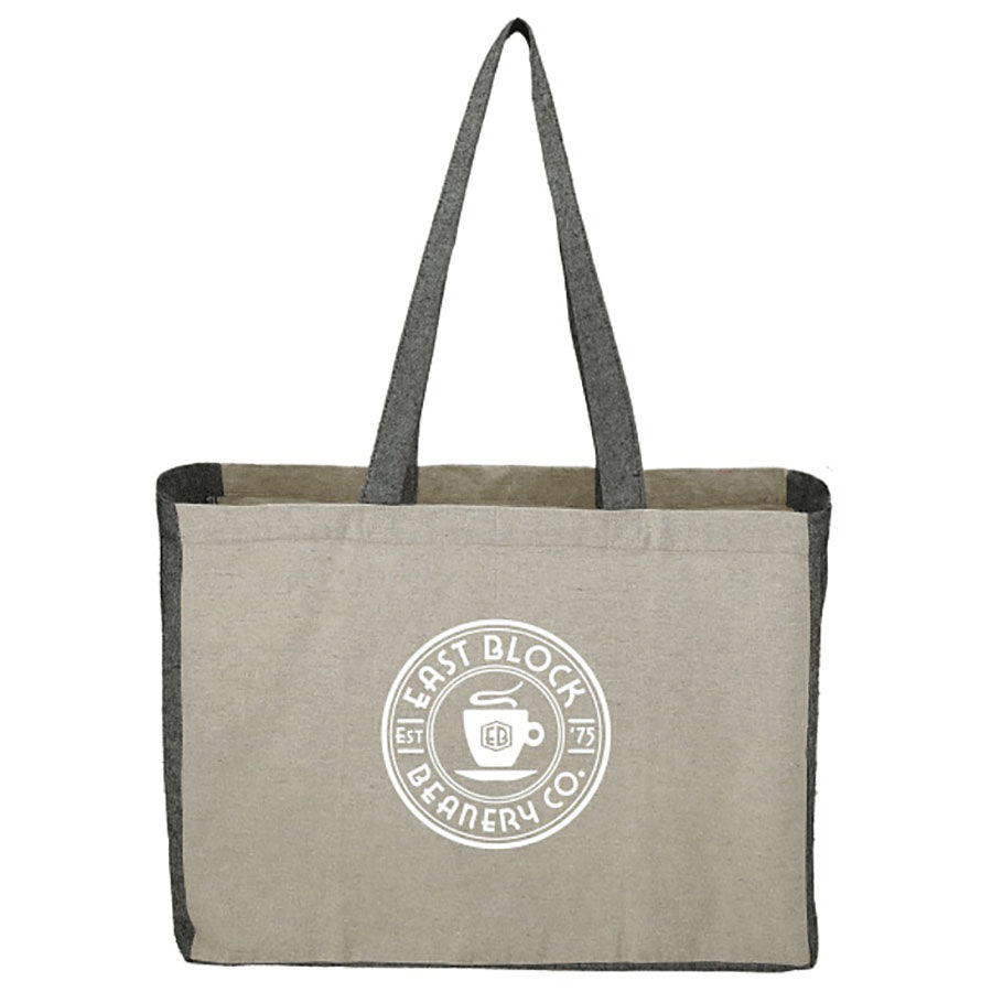 Bullet Black/Natural Recycled Cotton Contrast Side Shopper Tote