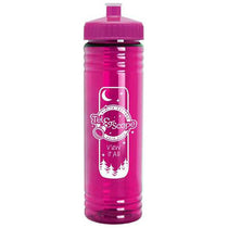 Garyline Transparent Hot Pink Slim Fit Bottle with Push-Pull Lid - 24 oz.