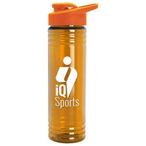 Garyline Transparent Orange Slim Fit Bottle with Drink-Thru Lid - 24 oz.
