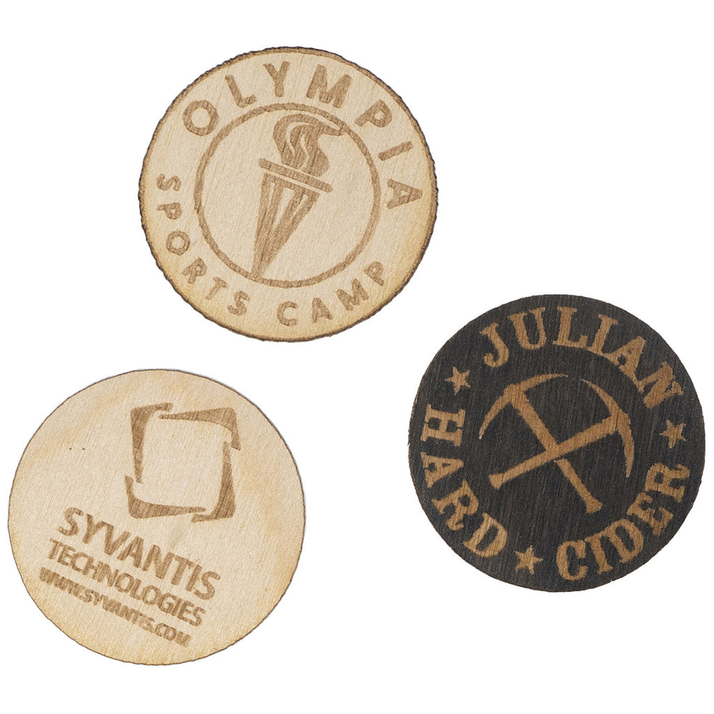 BCG Wood Wood Stickers: 1" W x 1" H