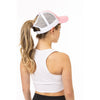 Big Accessories Women's Heather Pink/White Sport Ponytail Trucker