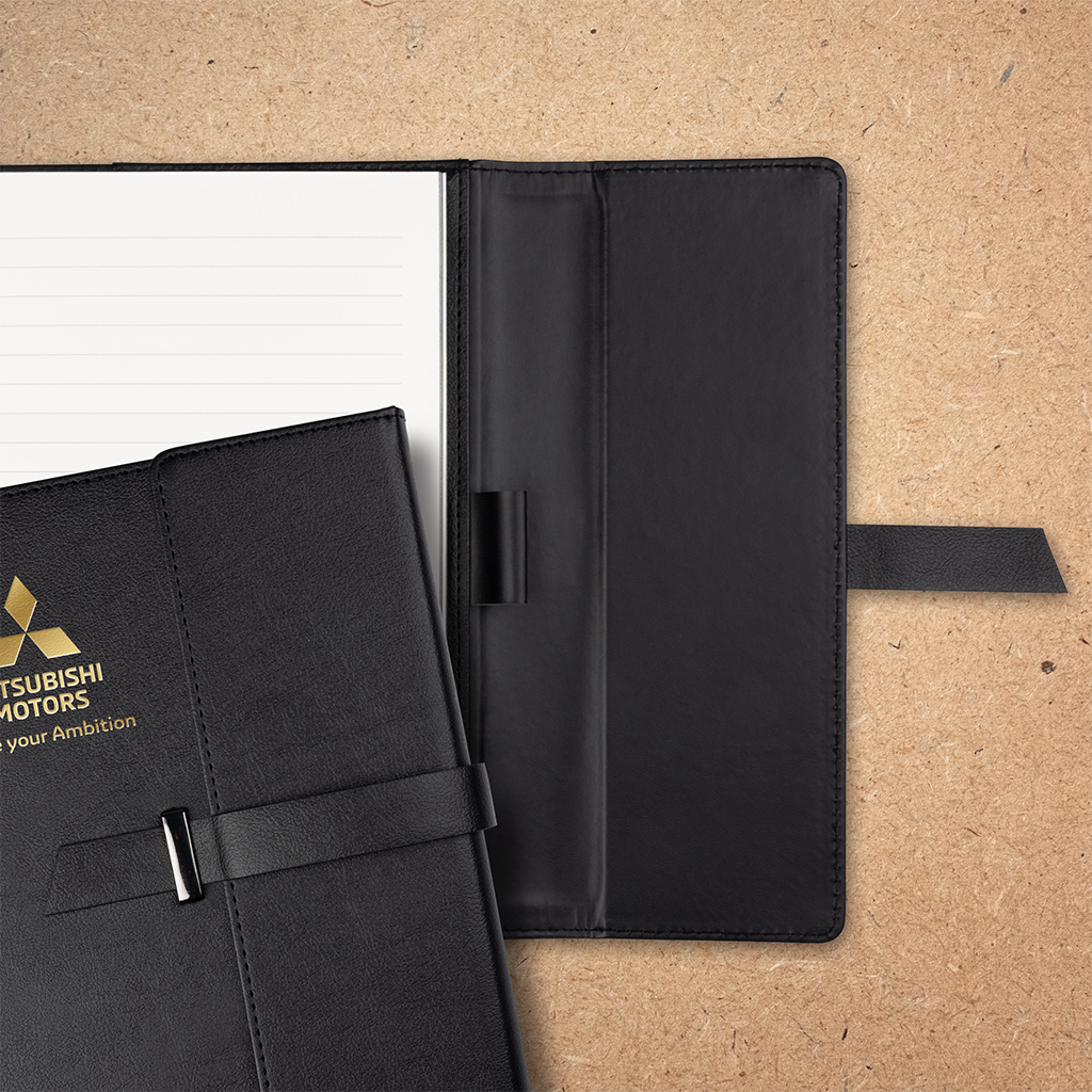 Swiss Force Black Attila Hardcover Journal w/Belt