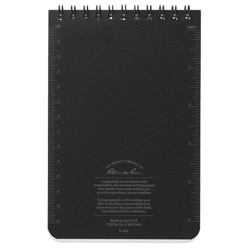 Rite in the Rain Black 4" x 6" Top Spiral Notebook