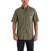Carhartt Men's Burnt Olive Force Ridgefield Solid SS Shirt