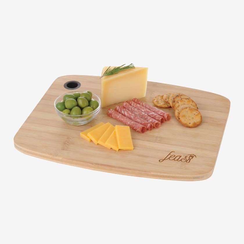 Leed's Black FSC Large Bamboo Cutting Board with Silicone Grip