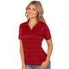 Antigua Women's Dark Red Multi Compass Short Sleeve Polo Shirt