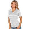 Antigua Women's White Multi Compass Short Sleeve Polo Shirt