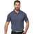 Antigua Men's Navy Heather/Light Navy Peak Polo