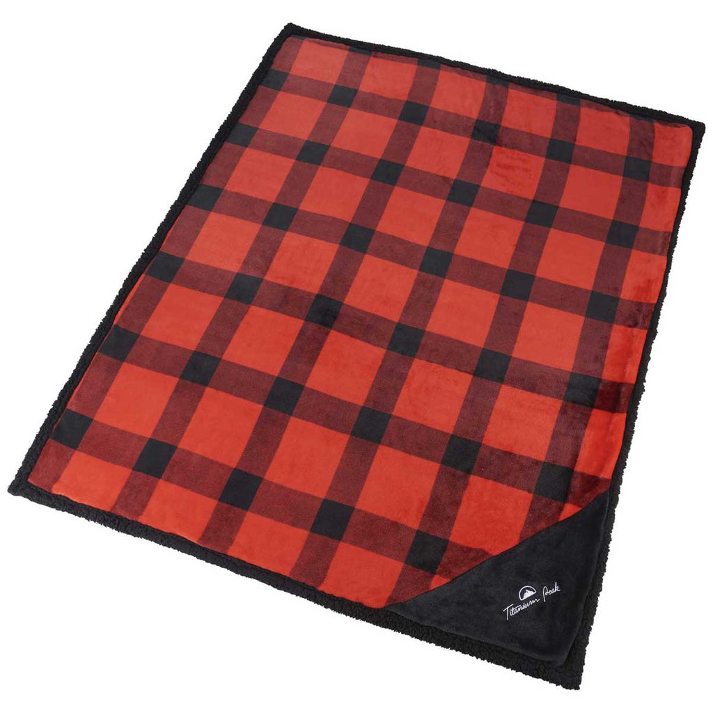 Field & Co. Red/Black Buffalo Plaid Sherpa Blanket