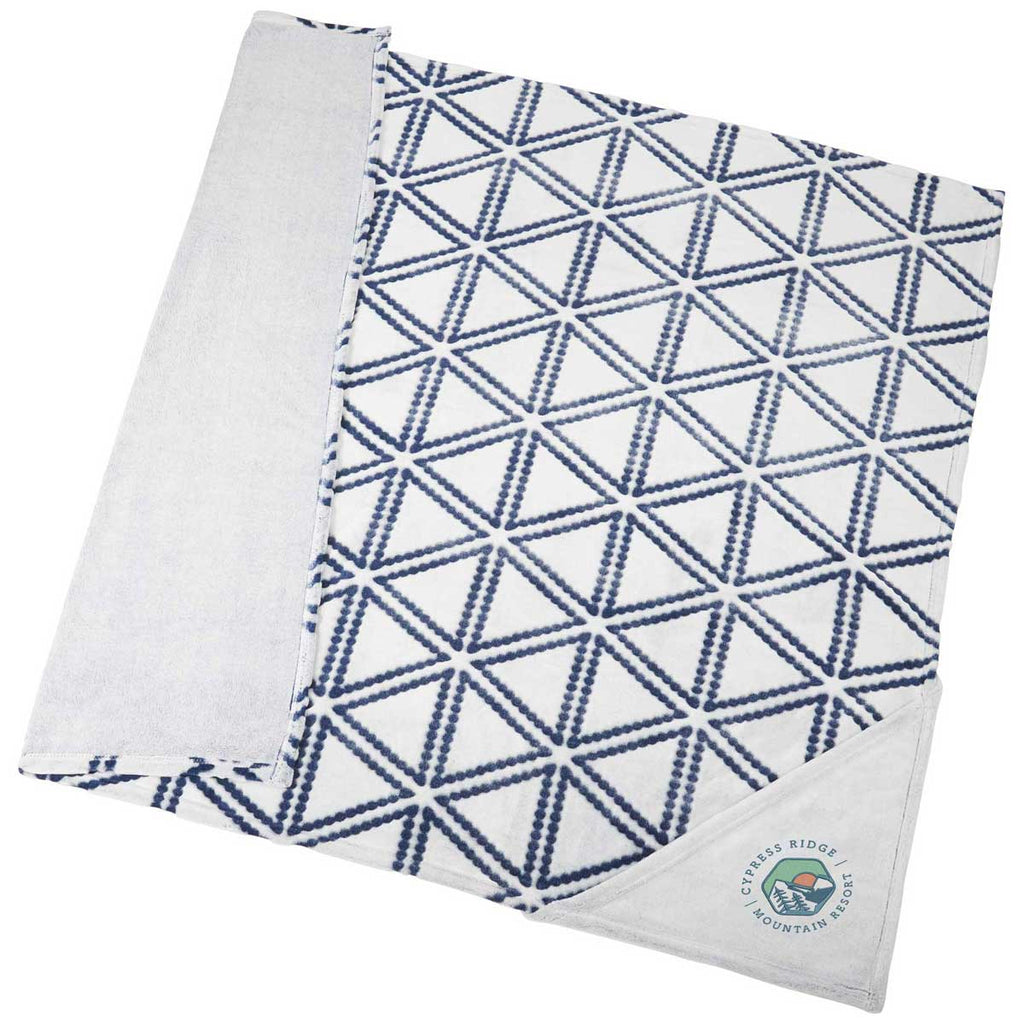 Leed's Navy Sculpture Print Ultra Plush Blanket