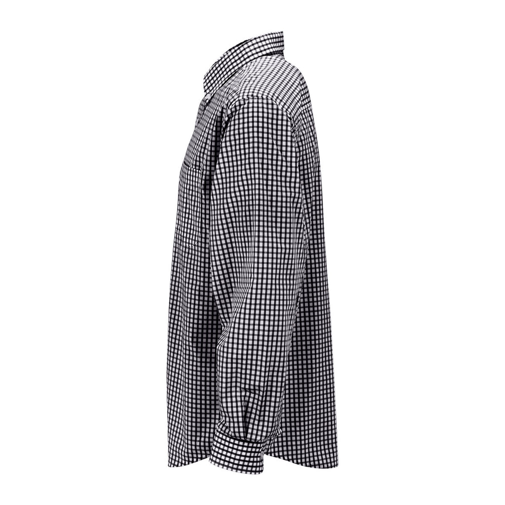 Vantage Men's Black/White Easy-Care Gingham Check Shirt