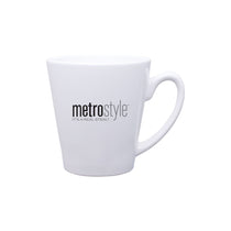 ETS White Mini Latte Ceramic Mug 12 oz