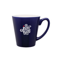 ETS Cobalt Blue/White Mini Latte Ceramic Mug 12 oz