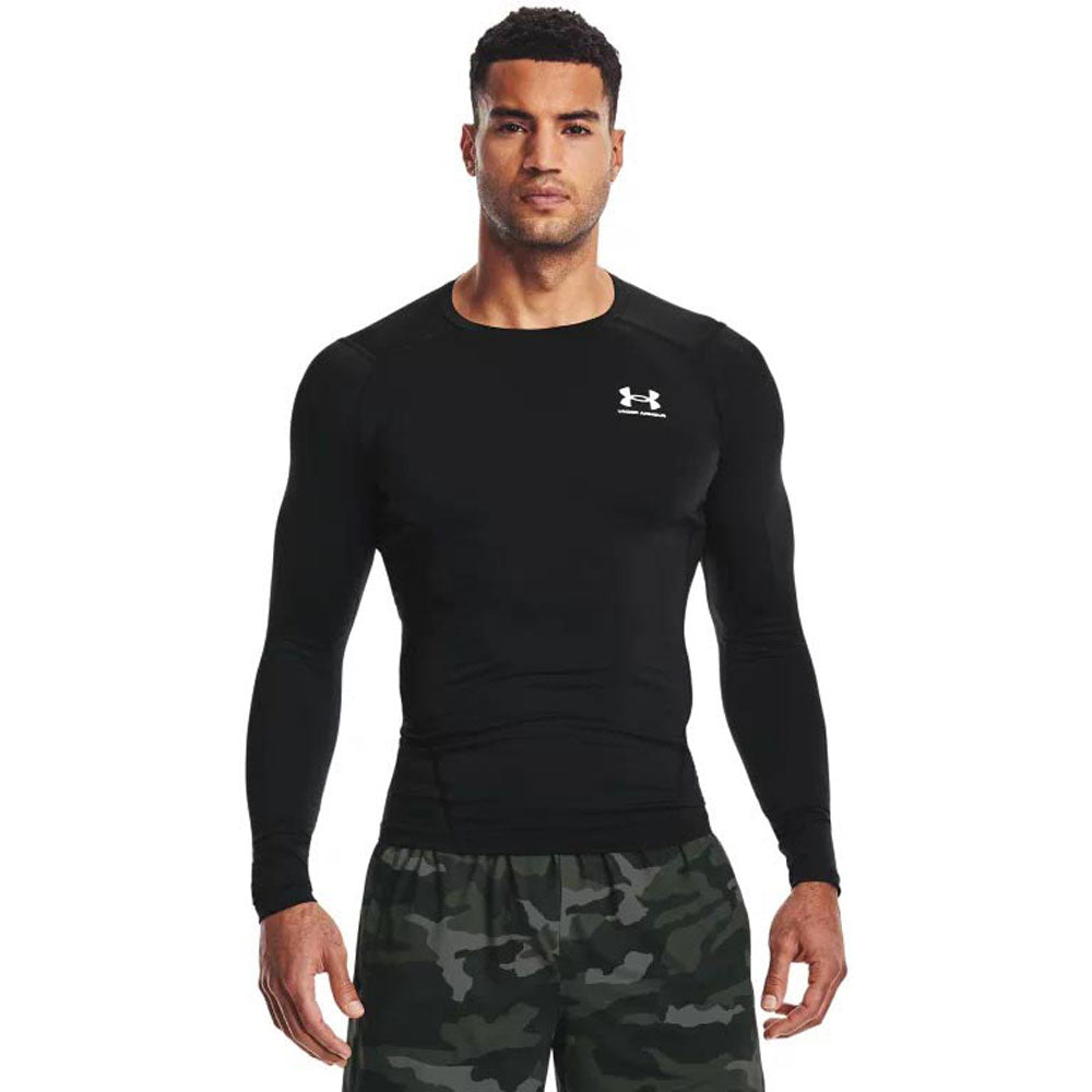 Under Armour Men's Black/White HeatGear Armour Long Sleeve Shirt