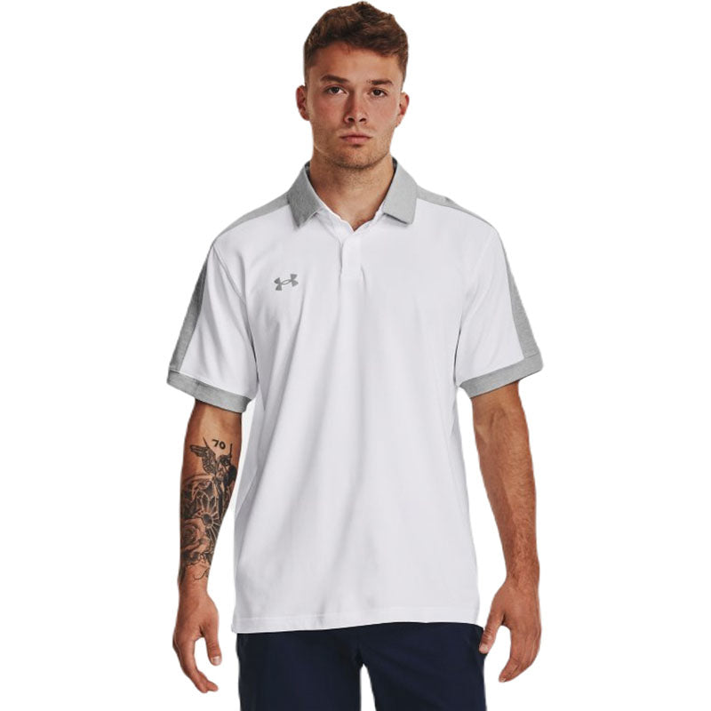 Under Armour Men's White/Mod Grey Trophy Polo