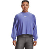 Under Armour Women's Baja Blue/White Rival Terry Oversized Crew