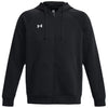 Under Armour Men's Black/White Rival Fleece Full Zip Hoodie