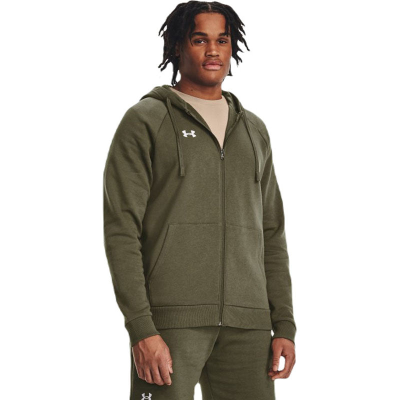 Under Armour Men's Marine Od Green/White Rival Fleece Full Zip Hoodie