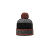 Richardson Grey/Orange/Black Heathered Pom Beanie with Cuff