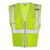 ML Kishigo Men's Lime Premium Brilliant Series Three-Pocket Zippered Mesh Vest