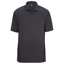 Edwards Men's Steel Grey with Black Snag-Proof Color Block Short Sleeve Polo