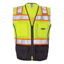 ML Kishigo Men's Lime Premium Black Series Black Bottom Class 2 Vest