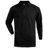 Edwards Men's Black Blended Pique Long Sleeve Polo with Pocket