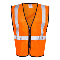 ML Kishigo Men's Orange Class 2 Zippered Mesh Economy Vest