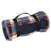 Blue/Rust Plaid Travel Blanket