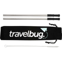 Leed's Silver Reusable Stainless Steel Straw Set with Brush