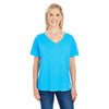 Threadfast Women's Turquoise Fleck Triblend Short-Sleeve V-Neck T-Shirt