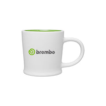 ETS White/Lime Turno Ceramic Mug With Rigid Interior 12 oz