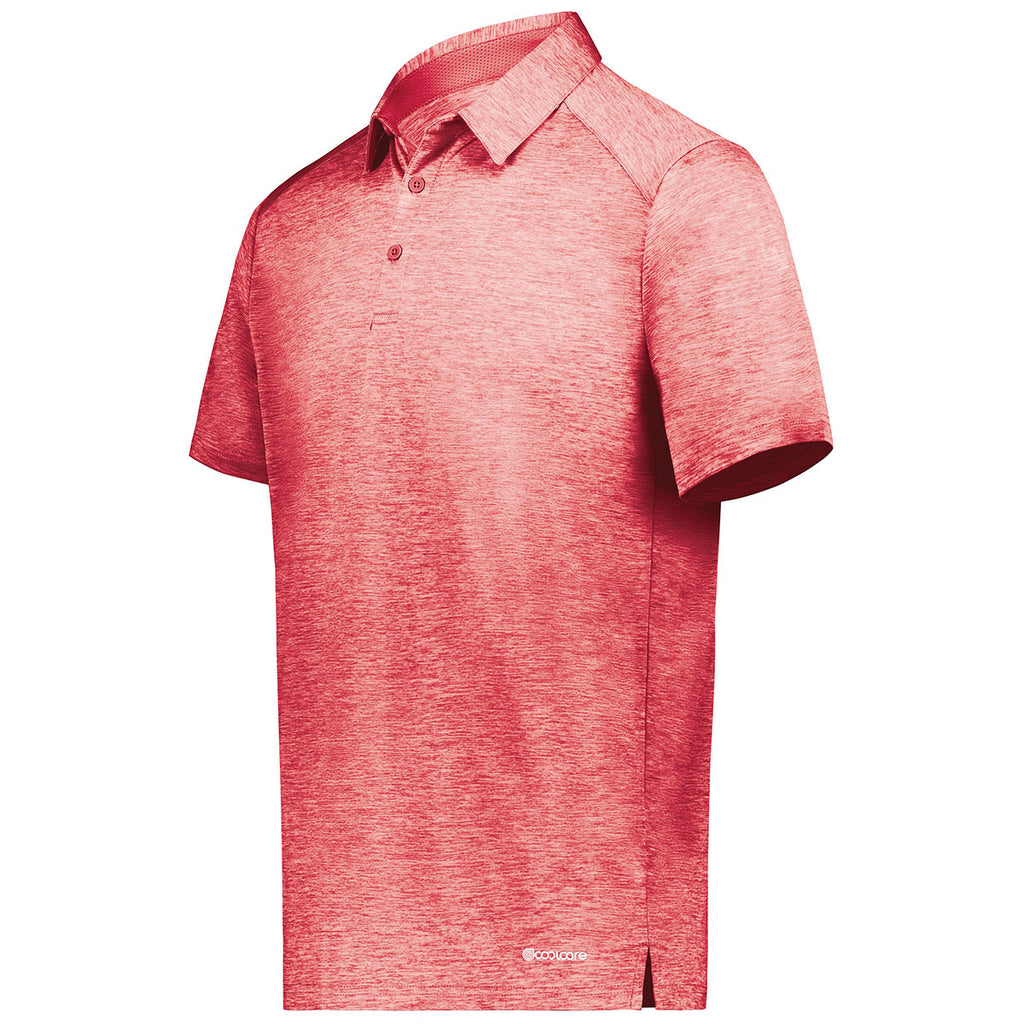 Holloway Men's Scarlet Heather Electrify Coolcore Polo