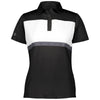 Holloway Women's Black/White Prism Bold Polo