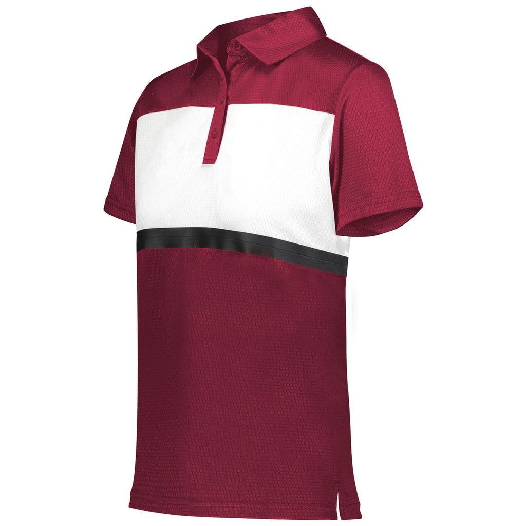 Holloway Women's Cardinal/White Prism Bold Polo