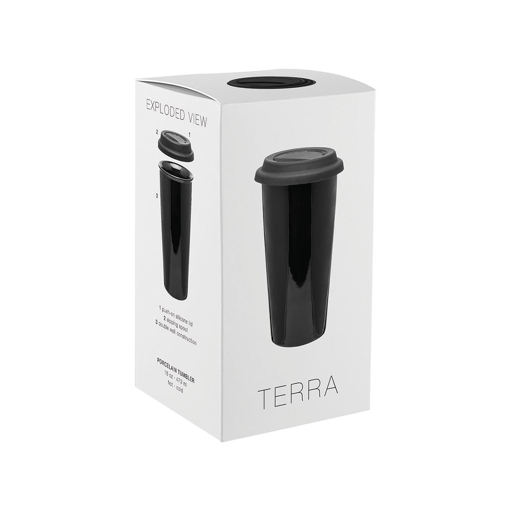 ETS White Terra Tumbler with Red Lid -16 oz
