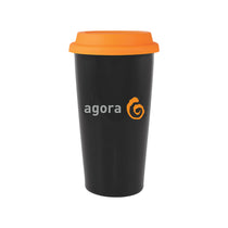 ETS Black Terra Tumbler with Tangerine Lid -16 oz