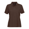 Vansport Women's Brown Omega Solid Mesh Tech Polo