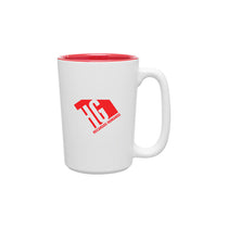 ETS Rocca White/Glossy Red Ceramic Mug 15 oz