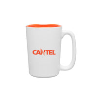 ETS Rocca White/Glossy Orange Ceramic Mug 15 oz