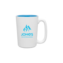 ETS Rocca White/Glossy Sky Blue Ceramic Mug 15 oz