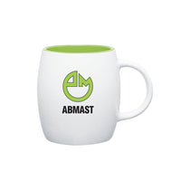 ETS White/Lime Green Joe Ceramic Mug 14 oz