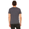 Bella + Canvas Unisex Dark Grey Heather Jersey Short-Sleeve V-Neck T-Shirt