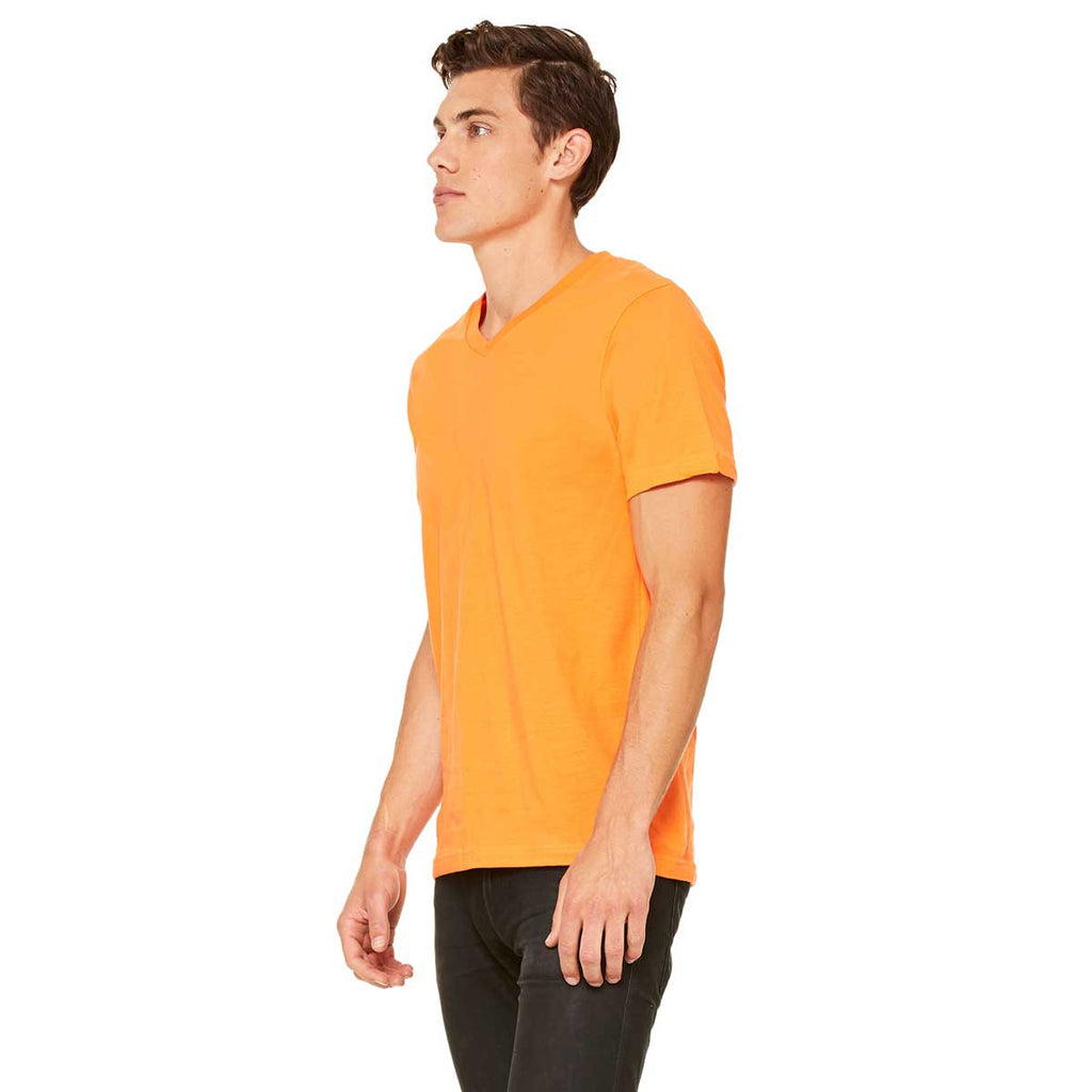 Bella + Canvas Unisex Orange Jersey Short-Sleeve V-Neck T-Shirt