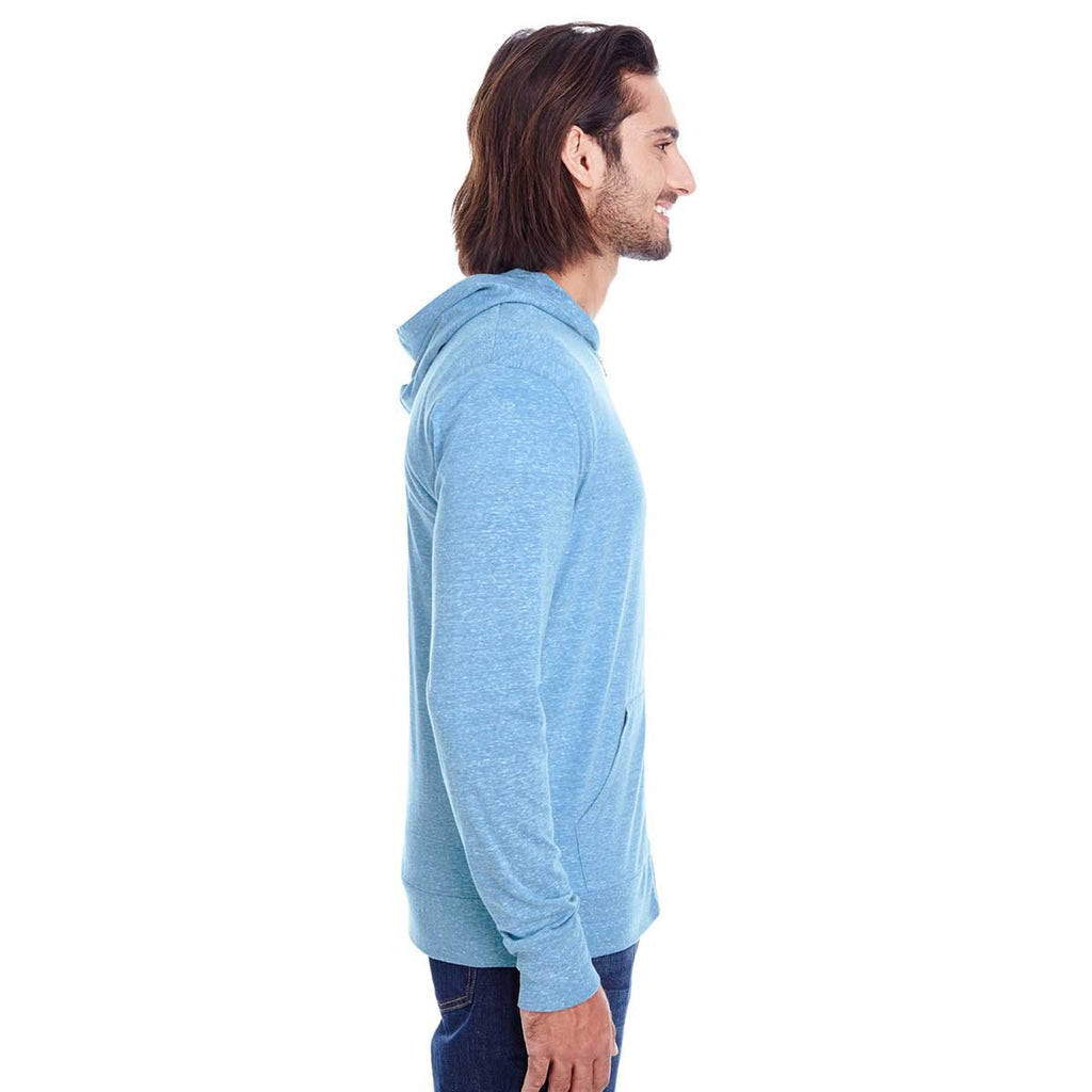 Threadfast Unisex Royal Triblend Full-Zip Light Hoodie